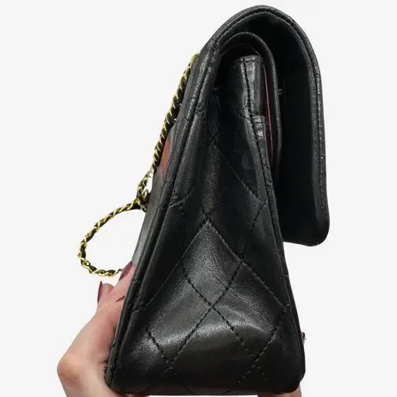 Vintage Authentic Chanel Lambskin medium Classic Double flap with 24k gold - Picture 6 of 16